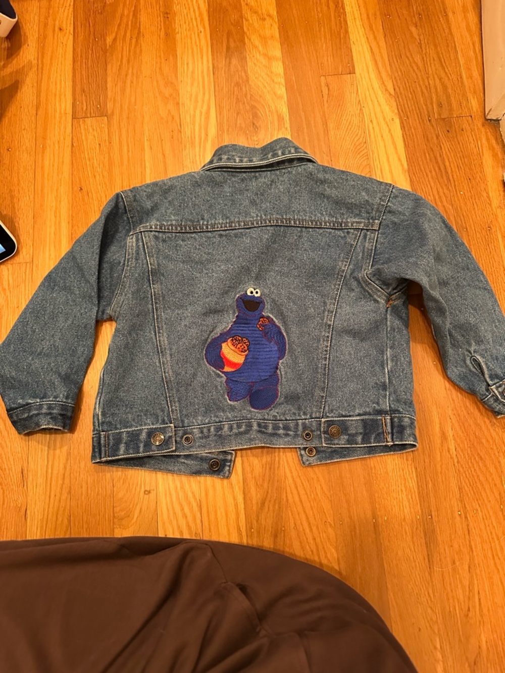 Vintage Sesame Street Cookie Monster Patch Denim Jacket